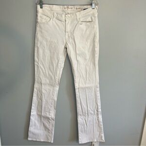 7 For All Mankind Womens Low Rise Bootcut Jeans Sz 31 White Denim Y2K Long